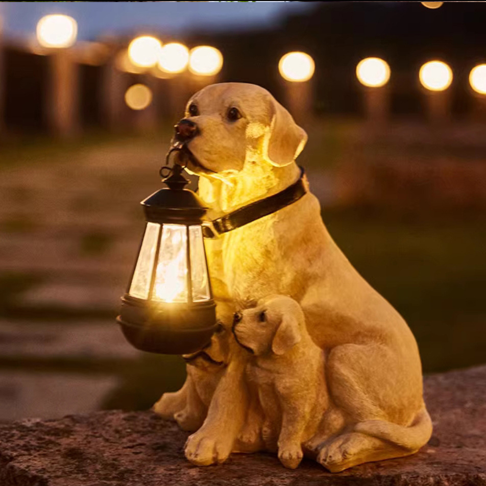 Puppy Statue Lantern Light Ornament