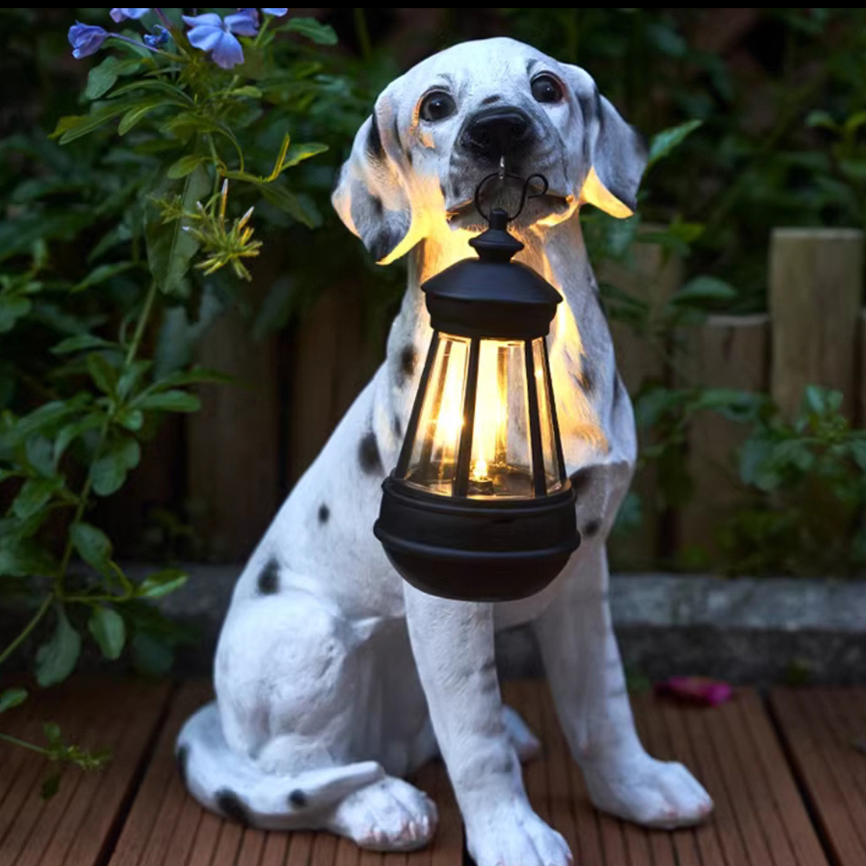 Puppy Statue Lantern Light Ornament