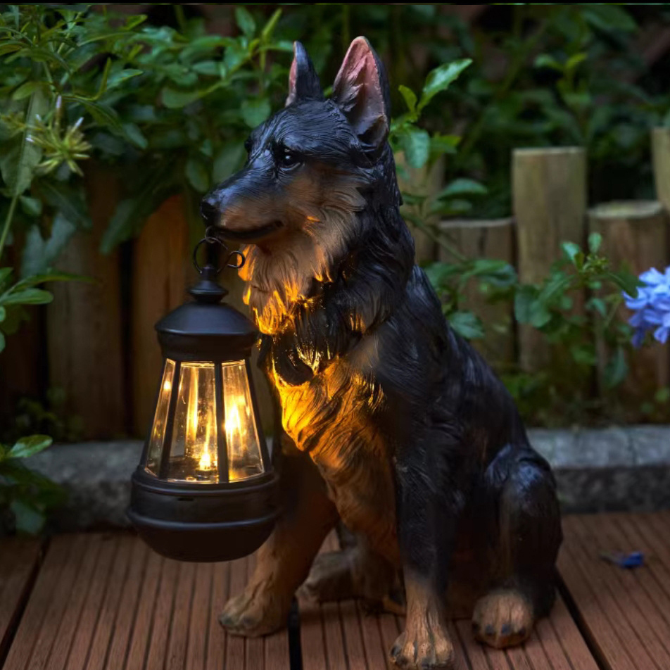 Puppy Statue Lantern Light Ornament