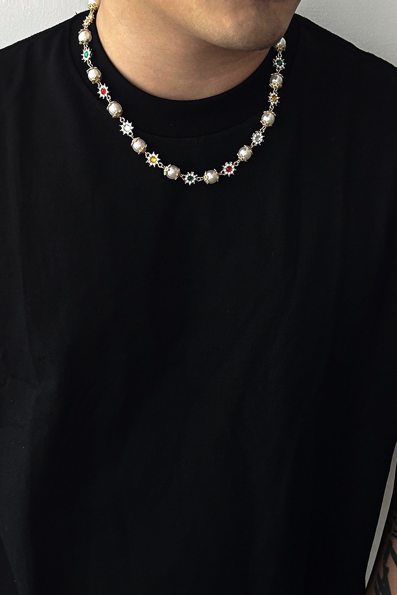 Hip Hop Floral Pendant Necklace for Men