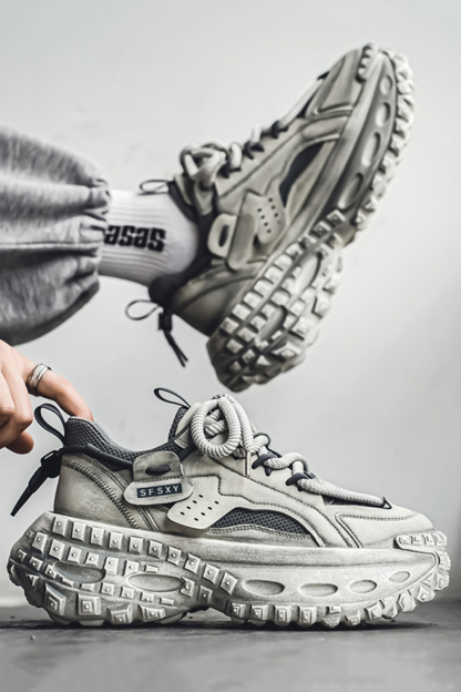 Tire Sole Clunky Sneaker Dirty Sports Damp Shoes for men