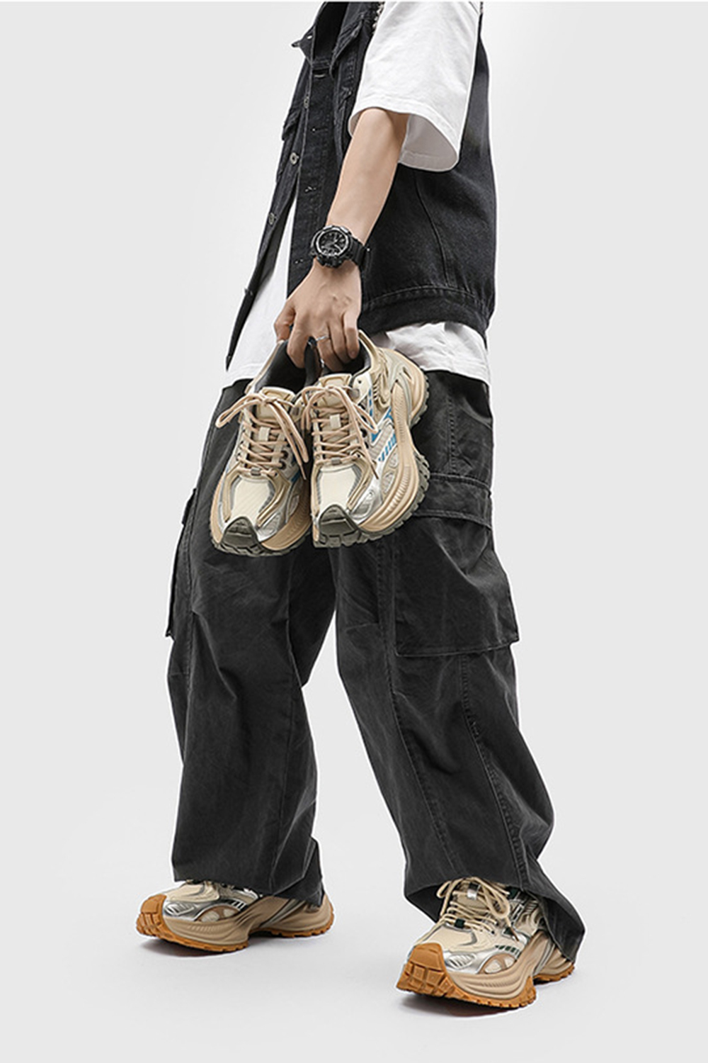 Tire Sole Clunky Sneaker Dirty Sports Vintage Shoes for men