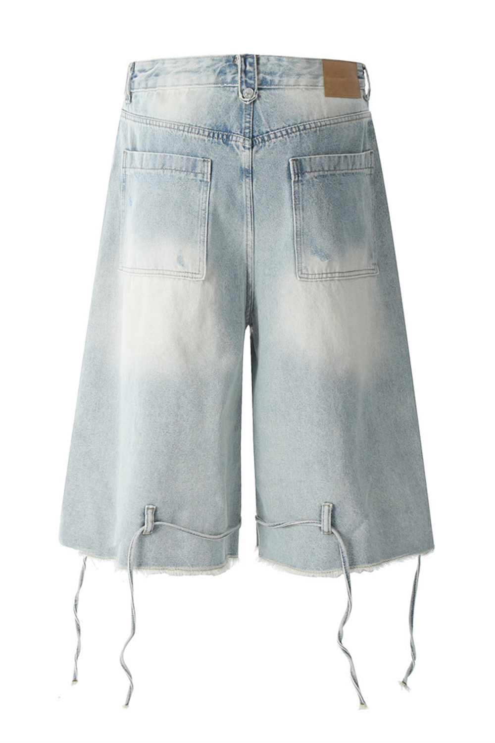 Wash Denim Shorts Hole Loose Men Knee Shorts