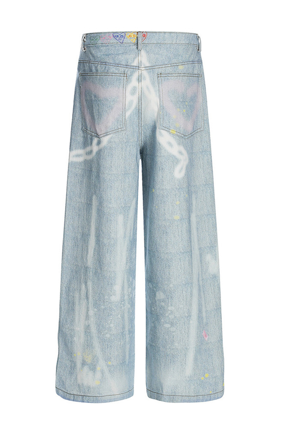 Graffiti Wash Jeans Loose Straight Leg Men Pants