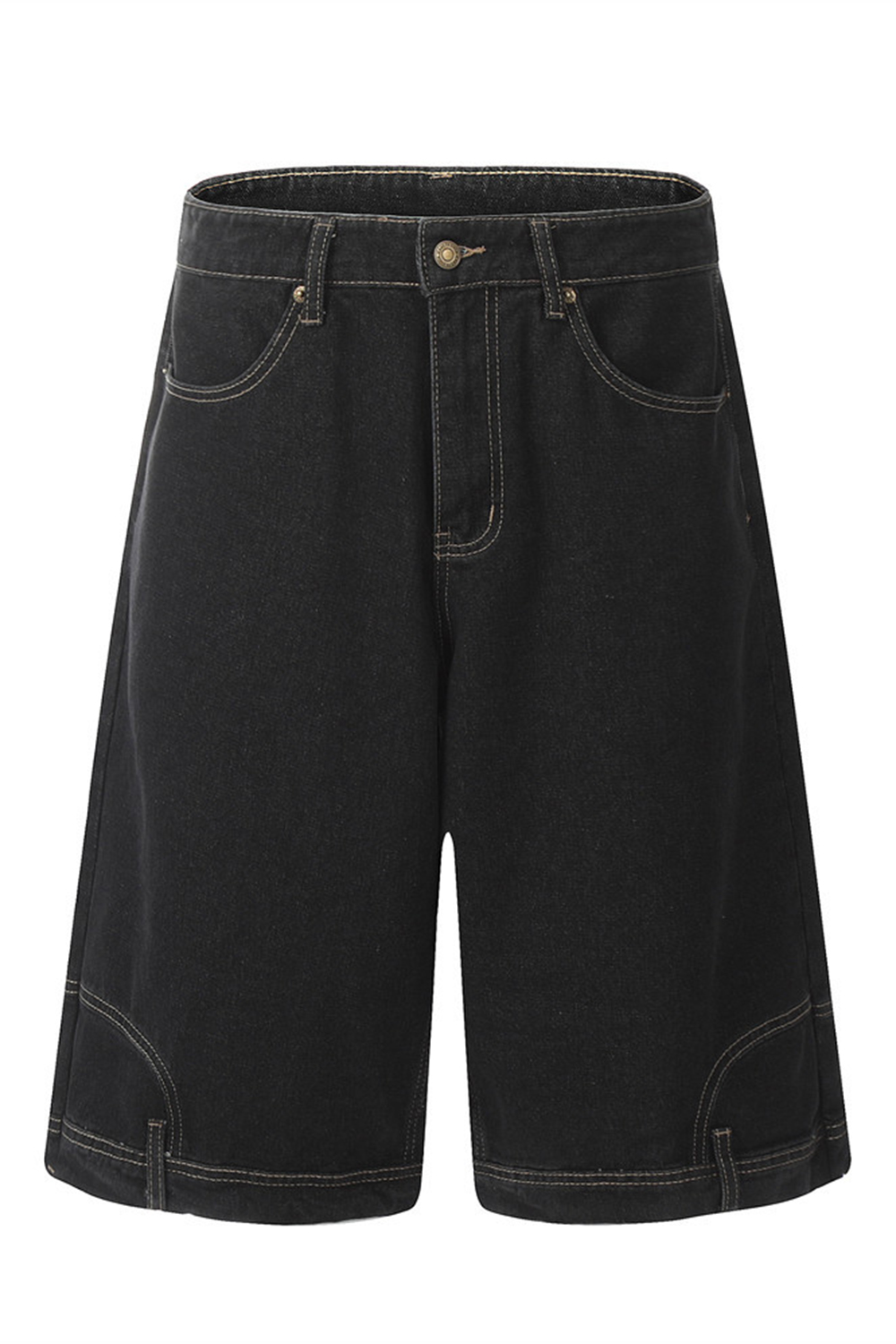 Wash Denim Cargo Shorts Reverse Loose Men Knee Shorts