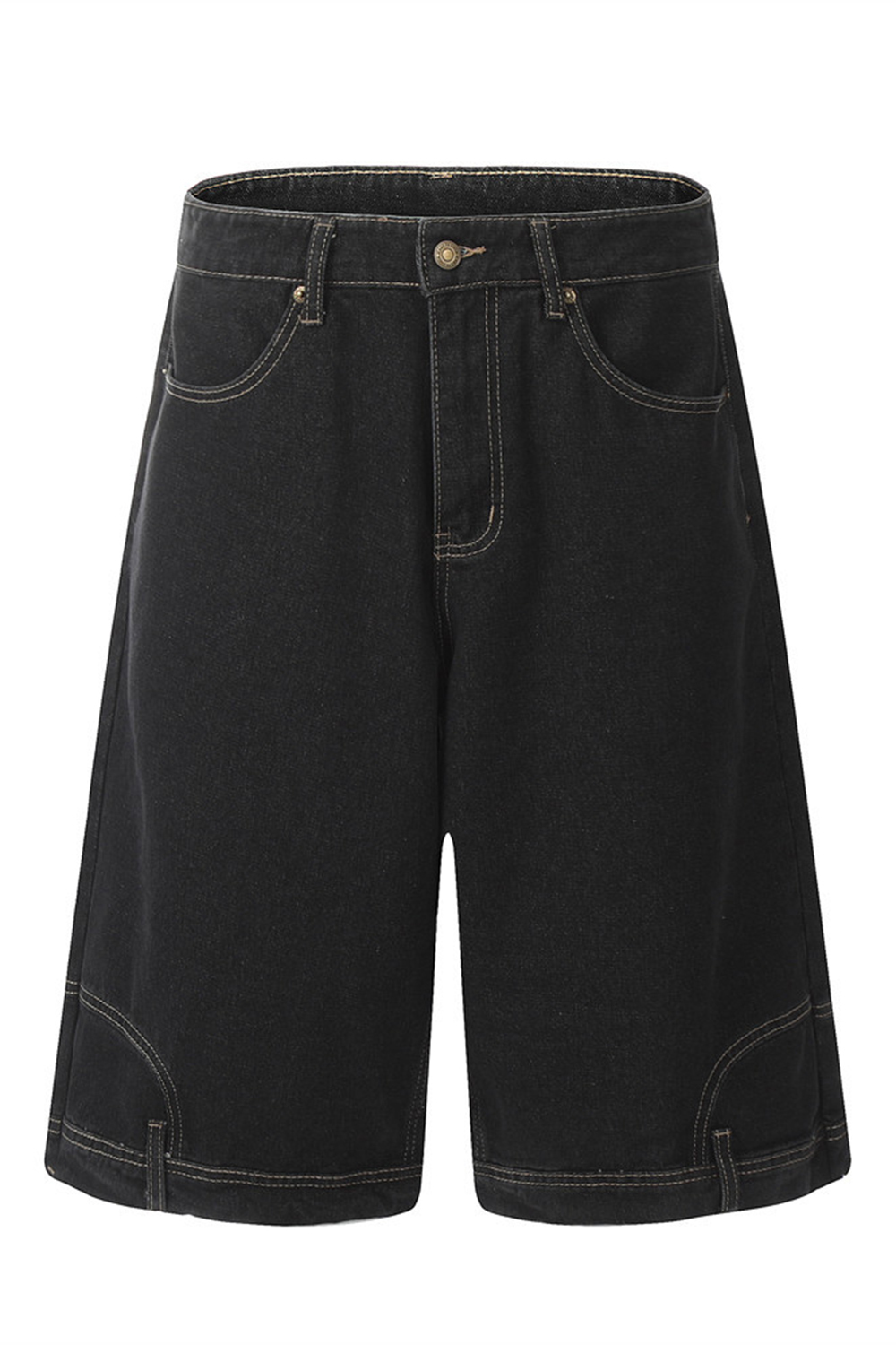 Wash Denim Cargo Shorts Reverse Loose Men Knee Shorts