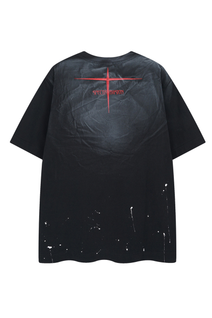 Vacation Vintage Cross T-Shirt Washed Tee For Men