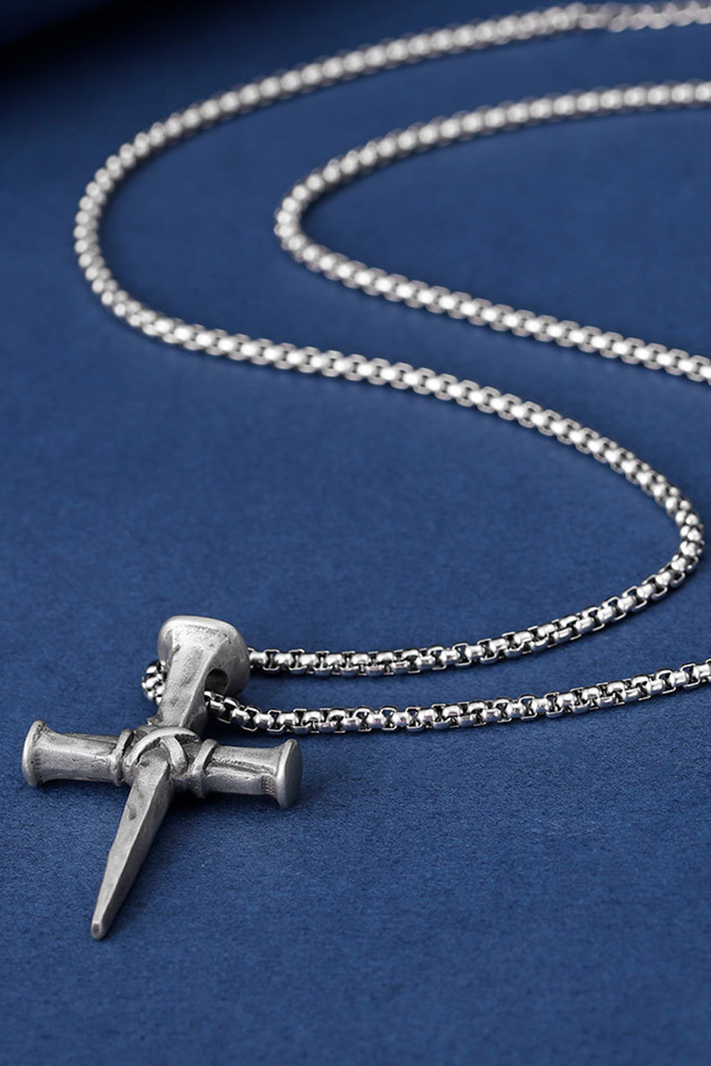 Vintage Gothic Hip Hop Punk Nail Pendant Necklace for Men