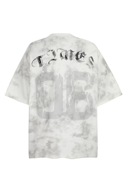 Tie-Dye Letters Vacation Street Print Tee For Men