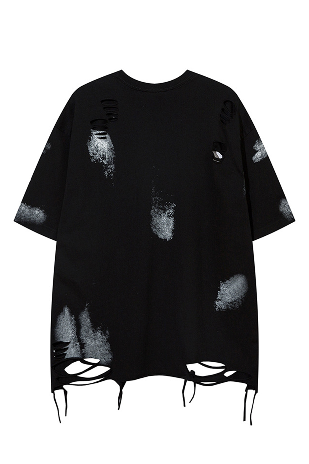 Letter Ripped Chain Vacation Street Tee For Men