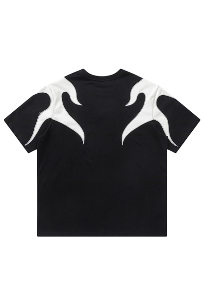 T-Shirt Short Sleeve Flame Vacation Street Tee For Men