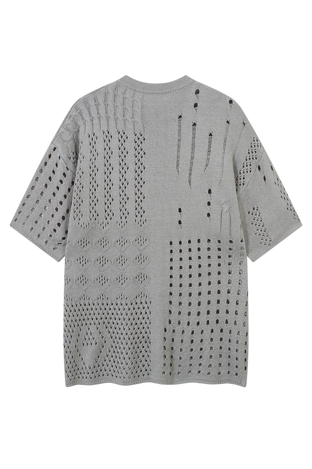 Vacation Eyelet T-Shirt Knitted Tee For Men