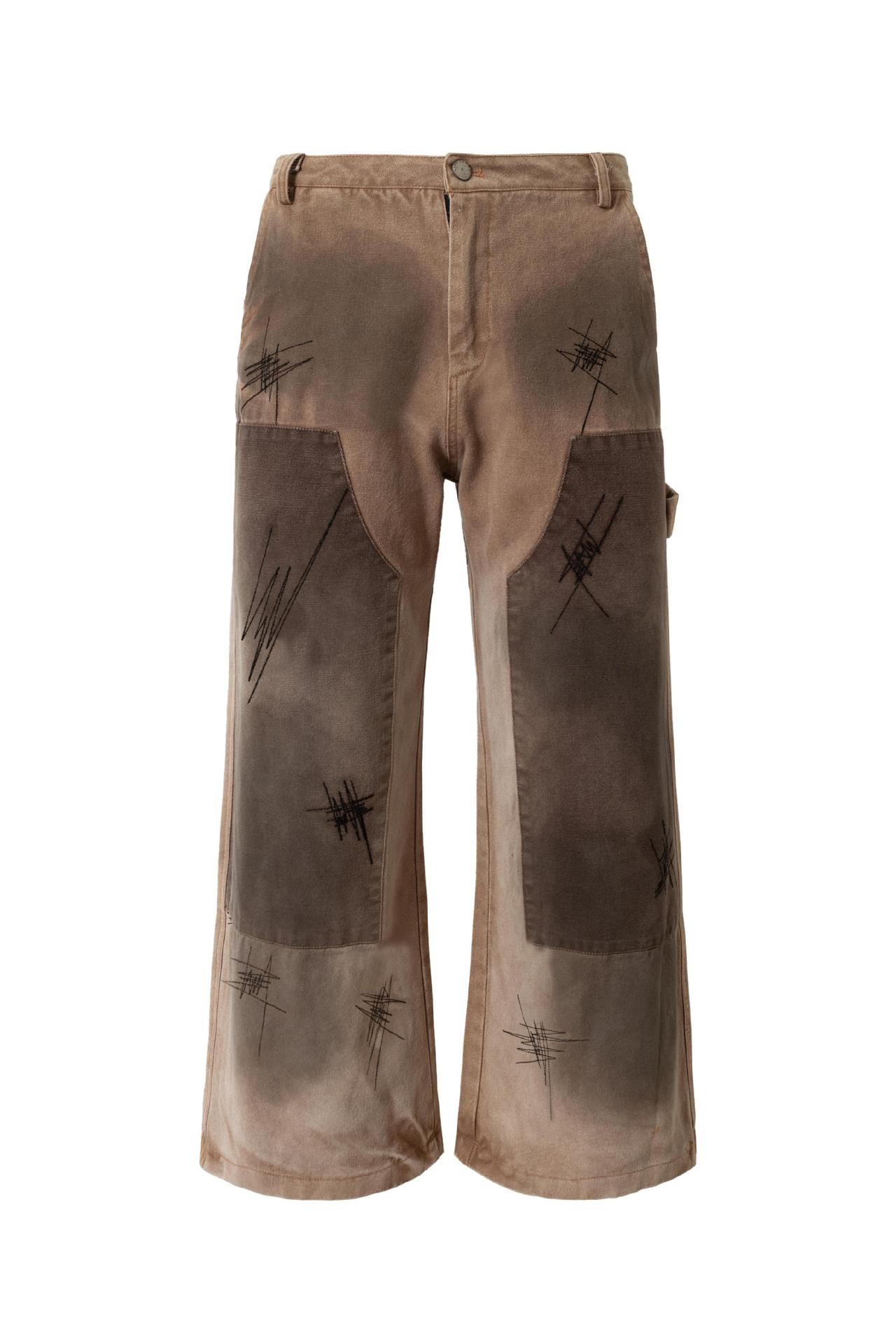 Cargo Pants Jeans Print Loose Wide-Leg Vintage Pants 