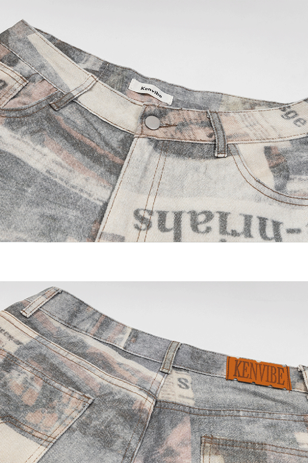 Print Pants Wide-Leg Jeans Loose Men Pants 