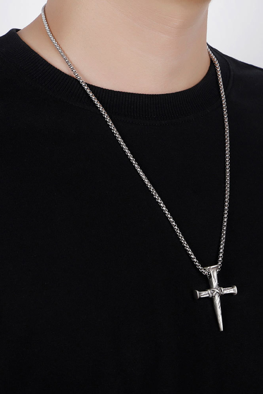 Vintage Gothic Hip Hop Punk Nail Pendant Necklace for Men