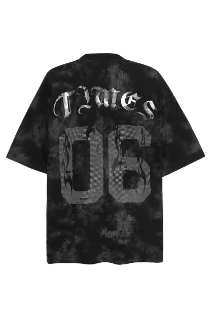 Tie-Dye Letters Vacation Street Print Tee For Men