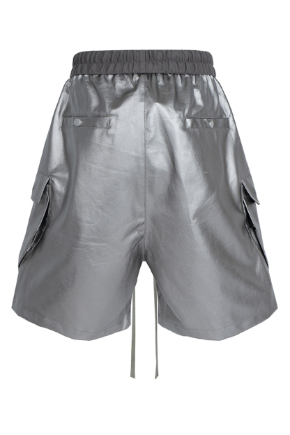 Sweat Shorts Matte Coating Loose Men Knee Shorts