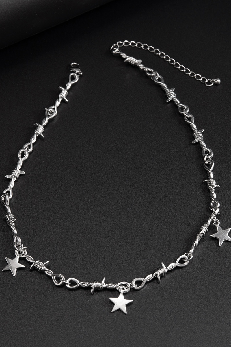 Vintage Gothic Hip Hop Punk Star Pendant Necklace for Men