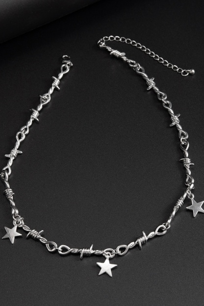 Vintage Gothic Hip Hop Punk Star Pendant Necklace for Men