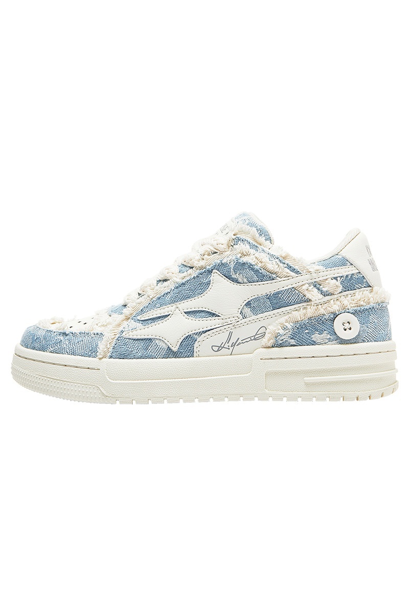 Cute Sneakers Walking Shoes Comfortable Denim Blue