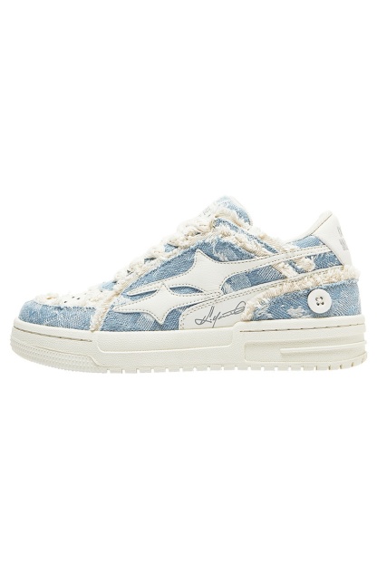 Cute Sneakers Walking Shoes Comfortable Denim Blue 