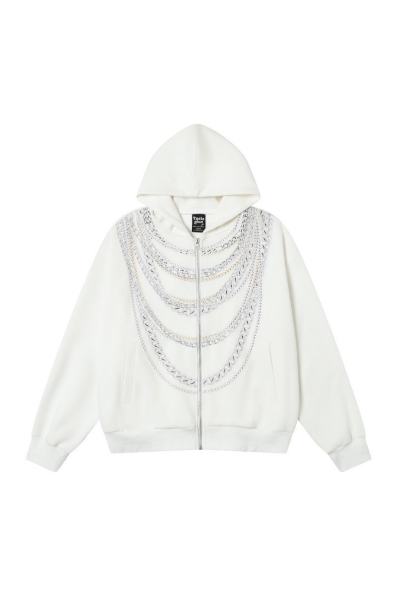 Chain Print Hip Hop Hoodie Street Hoodie Jacket