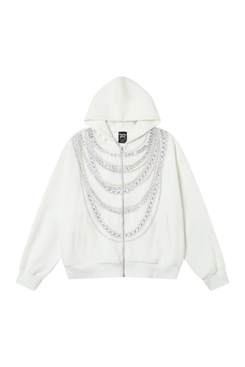 Chain Print Hip Hop Hoodie Street Hoodie Jacket
