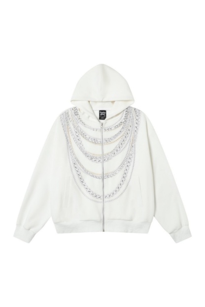 Chain Print Hip Hop Hoodie Street Hoodie Jacket