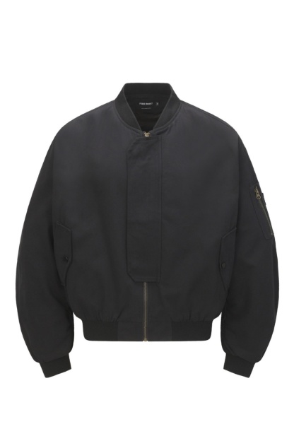 Bomber Jacket Black Graffiti Zip up Long Sleeve 