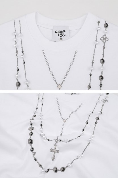 Chain Cross Vacation Street Tee For Men