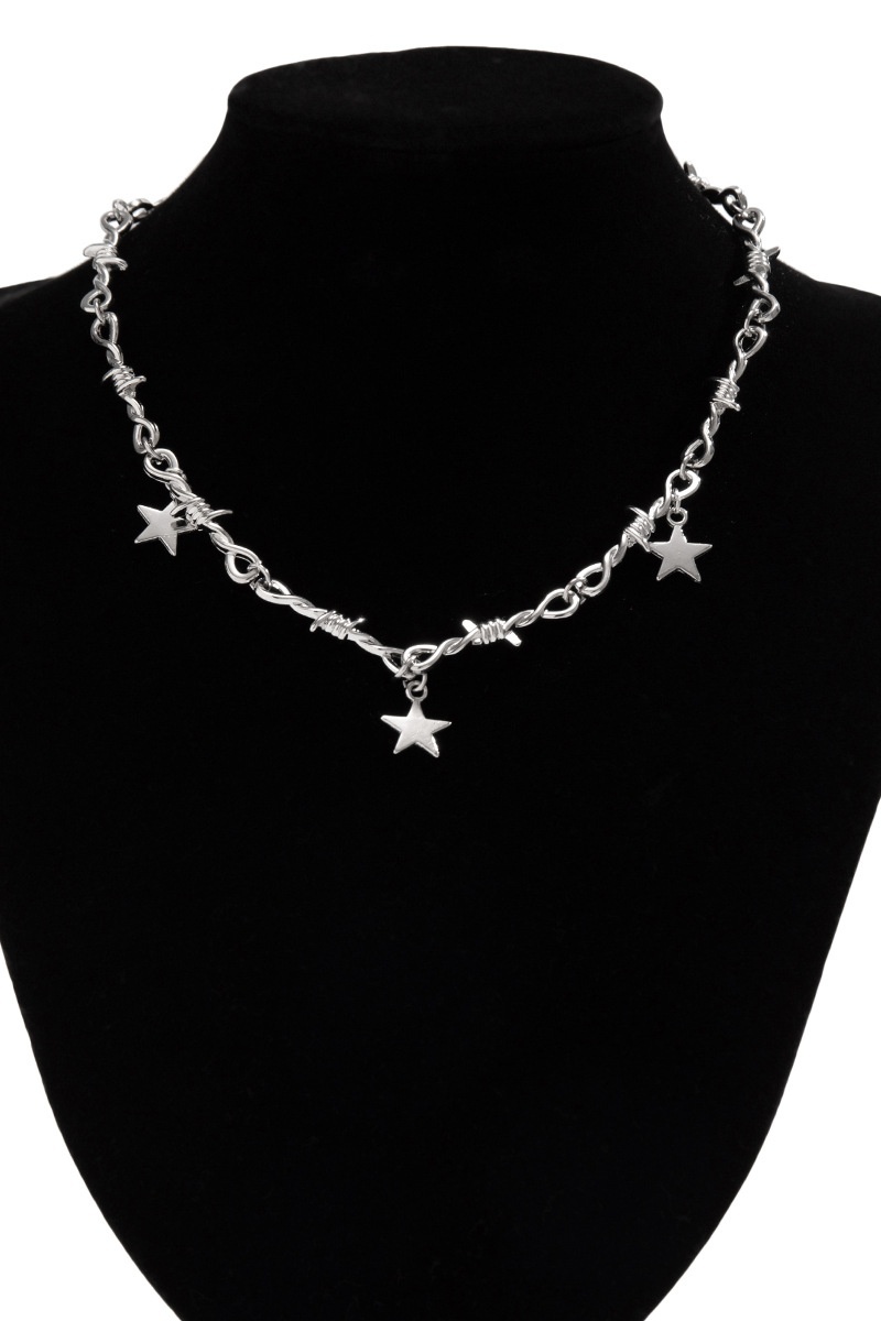 Vintage Gothic Hip Hop Punk Star Pendant Necklace for Men