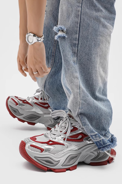 Tire Sole Clunky Sneaker Dirty Sports Damp Shoes for men