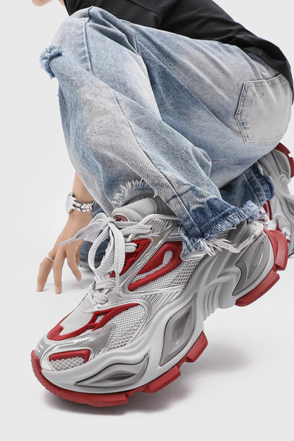 Tire Sole Clunky Sneaker Dirty Sports Damp Shoes for men