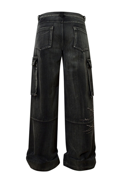 Vintage Cargo Pants Wide-Leg Loose Men Pants 