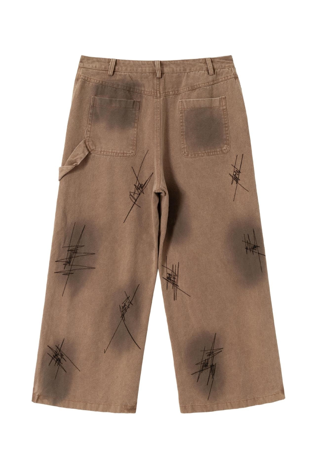 Cargo Pants Jeans Print Loose Wide-Leg Vintage Pants