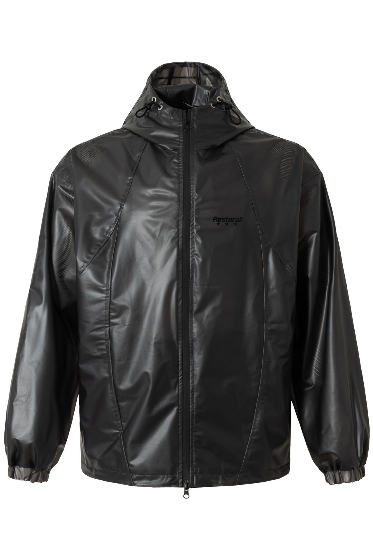 Waterproof Jacket Black Hoodie Zip up Long Sleeve 