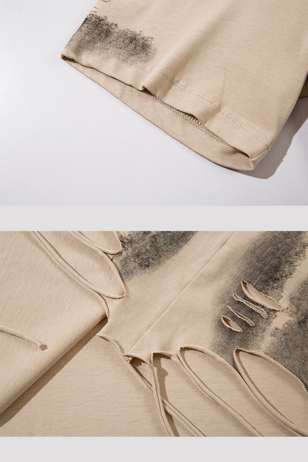 Letter Ripped Chain Vacation Street Tee For Men