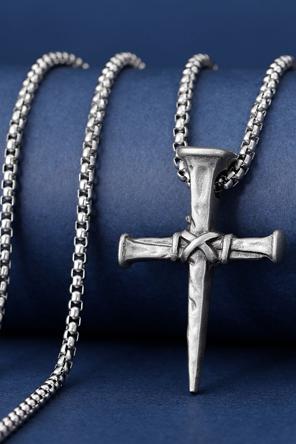 Vintage Gothic Hip Hop Punk Nail Pendant Necklace for Men
