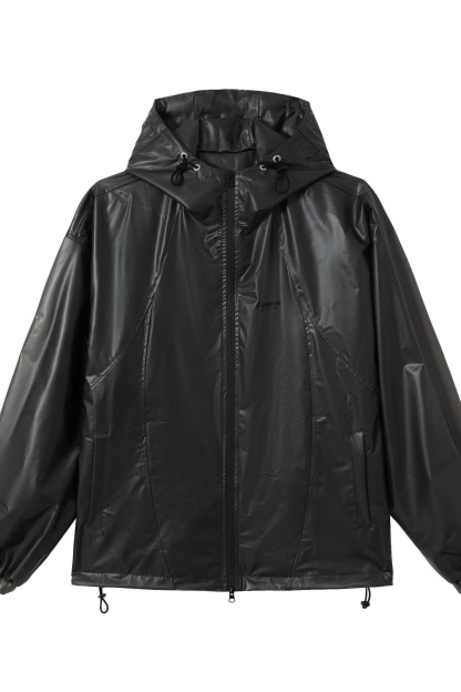Waterproof Jacket Black Hoodie Zip up Long Sleeve 