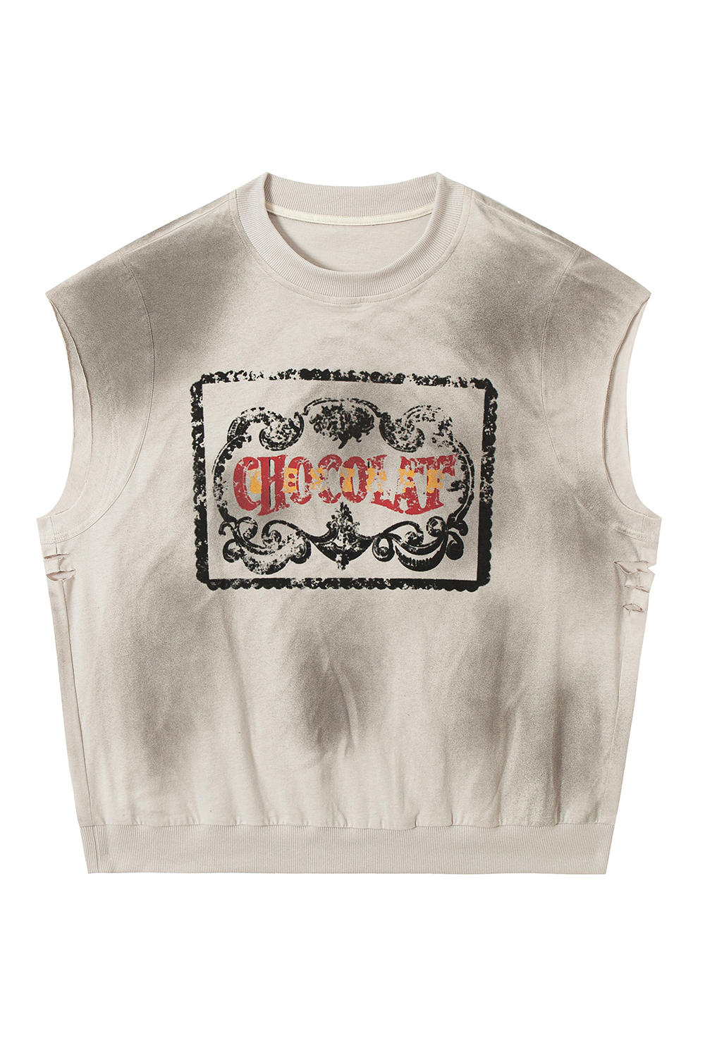 Tank Top Khaki Tie Dye Unisex Sleeveless Vest Top 