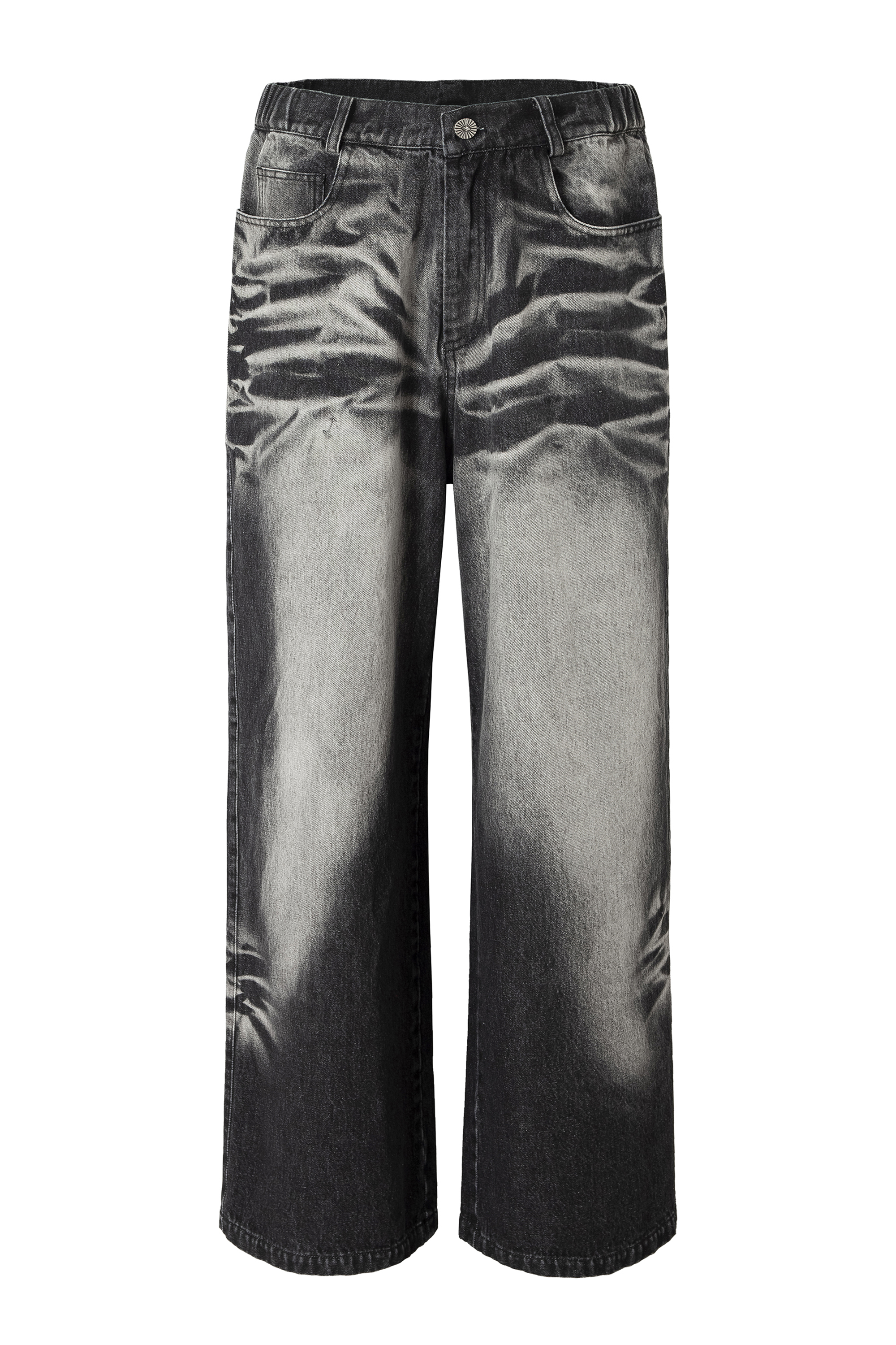 Washed Jeans Loose Straight Leg Pants 