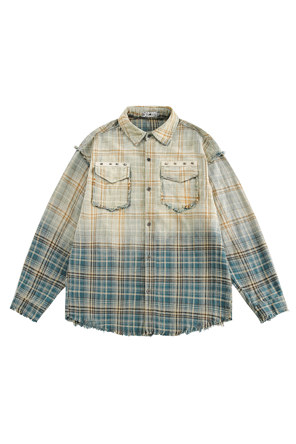 Jacket Shirt Blue Plaid Unisex Long Sleeve Top 