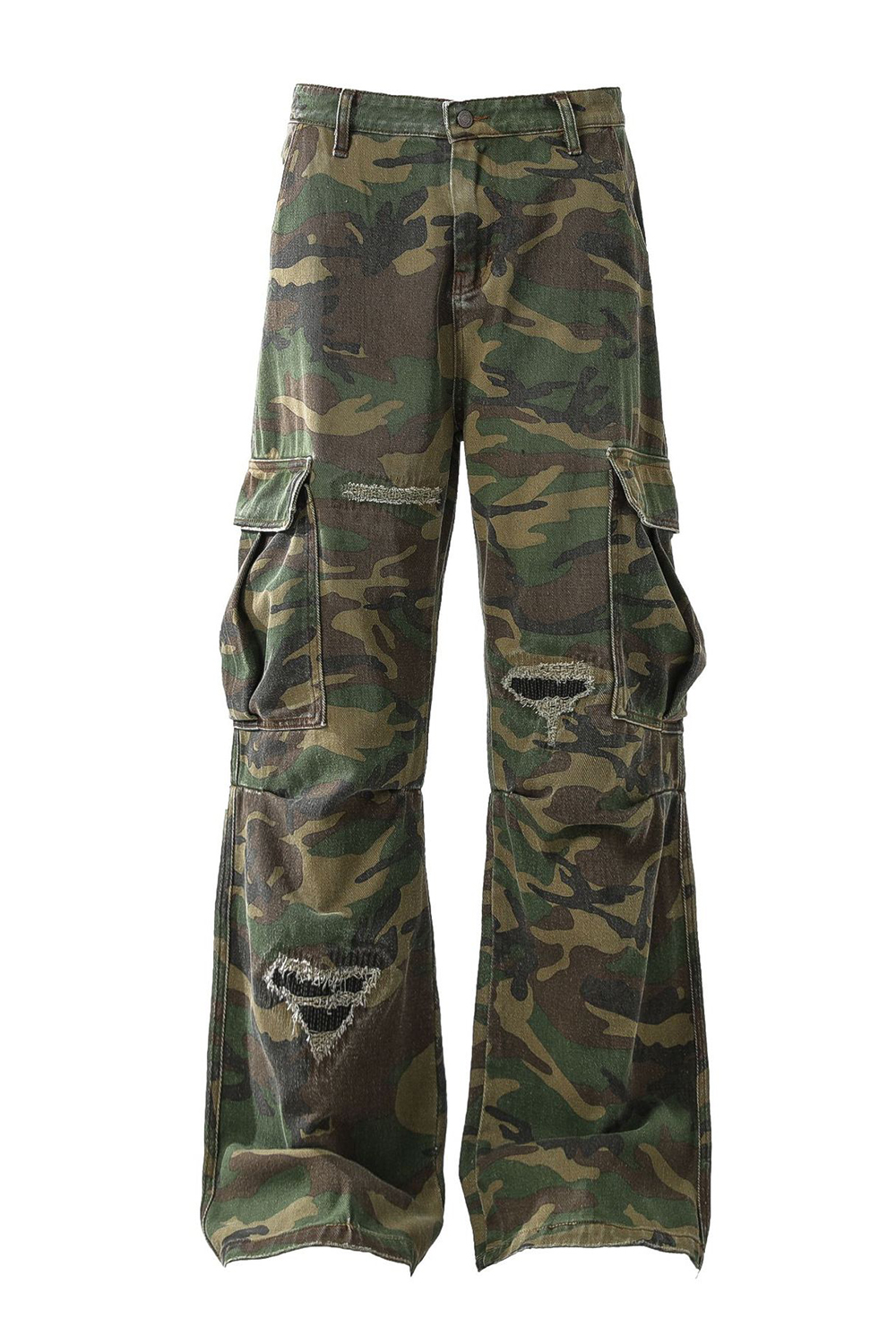 Cargo Pants Washed Jeans Loose Men Pants 