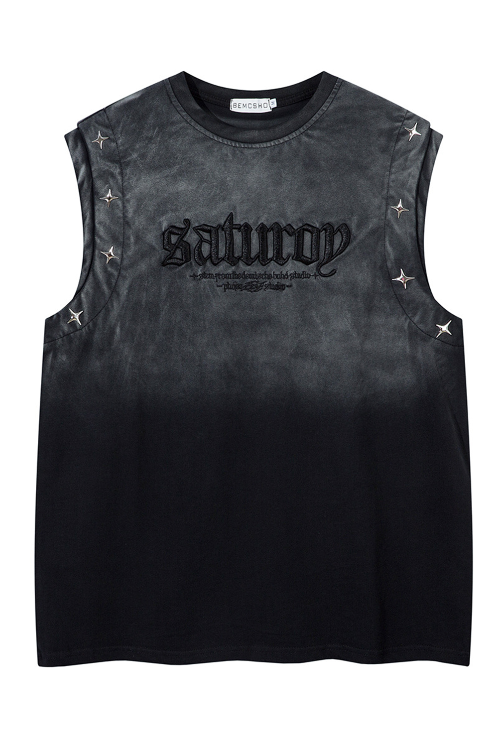 Letter Gradual Vacation Vintage Washed Print Vest Tee for Men