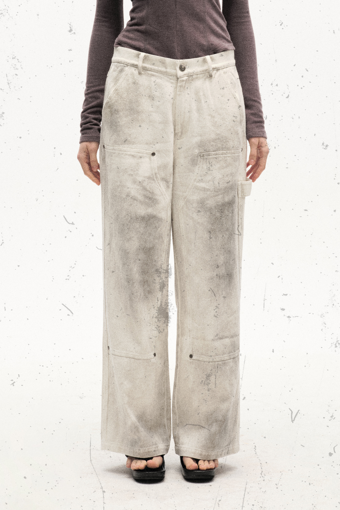 Cargo Pants Jeans Print Loose Straight Leg Pants 