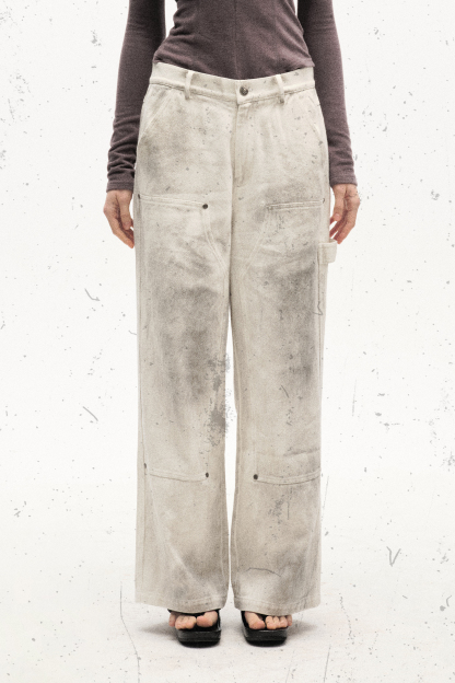 Cargo Pants Jeans Print Loose Straight Leg Pants 