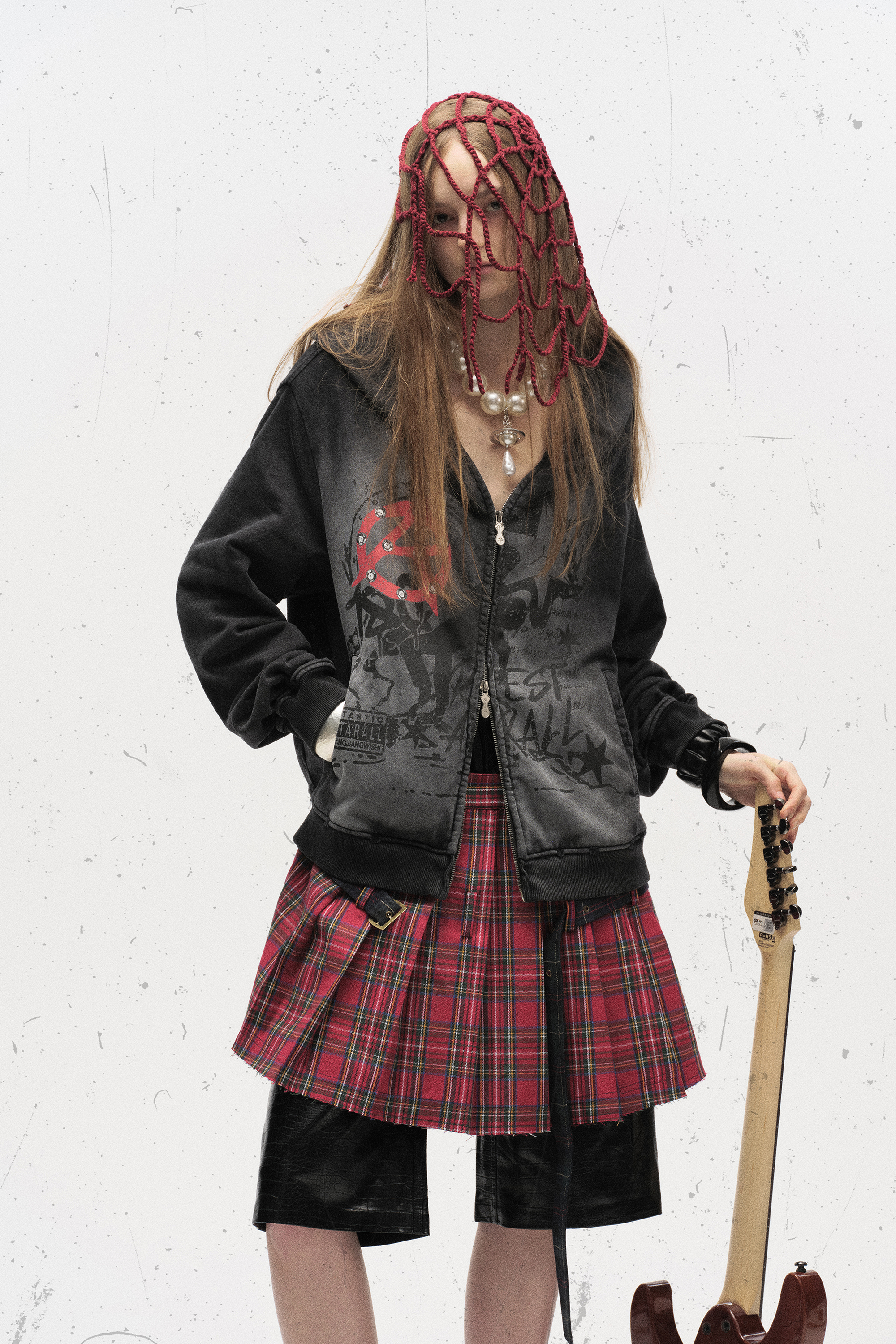 Hip Hop Punk Hoodie Jacket Gray Long Sleeve Coat