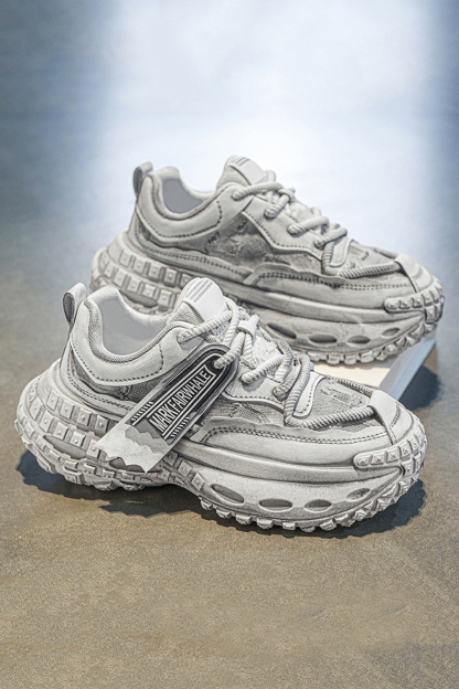 Tire Sole Clunky Sneaker Dirty Sports Shoes for men