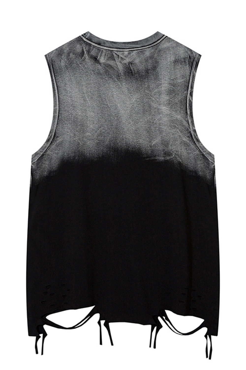 Tie Dyed Vacation Vintage Ripped Washed Print Vest Tee for Men