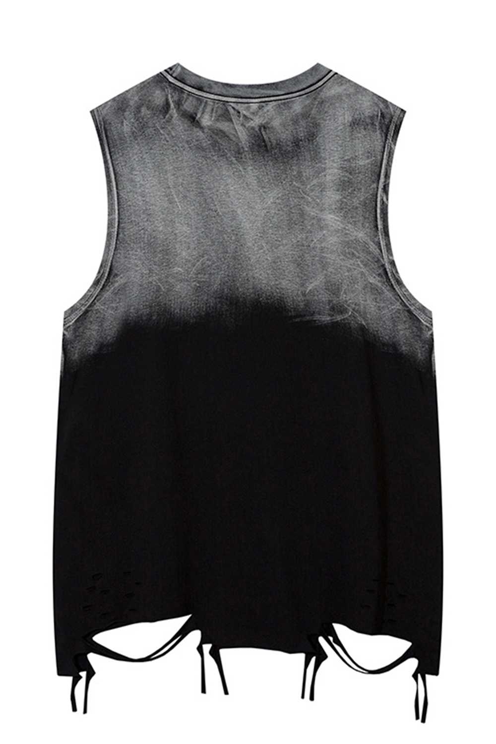 Tie Dyed Vacation Vintage Ripped Washed Print Vest Tee for Men